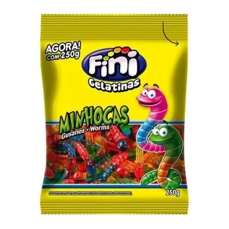 Fini-bala gelatina 250g minhocas