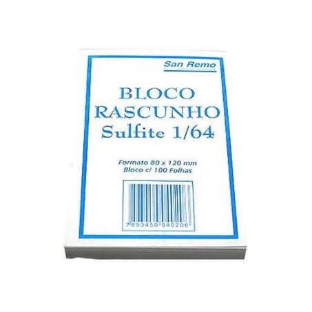 BLOCO DE RASCUNHO SULFITE 8 X 12CM C/100FLS