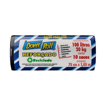 Saco para Lixo Dover Roll 100 Litros - Reforçado