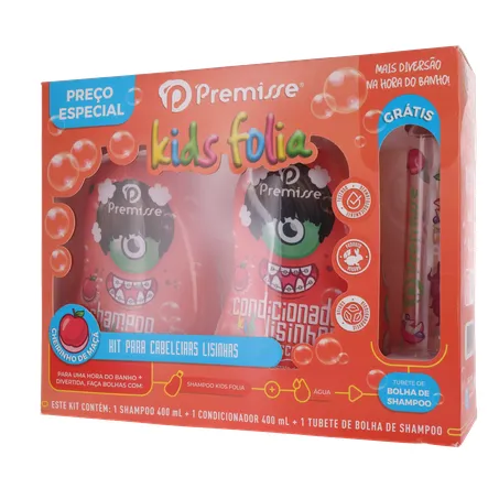 Kit infantil premisse lisos shampoo 400ml + condicionador 400ml 360-2
