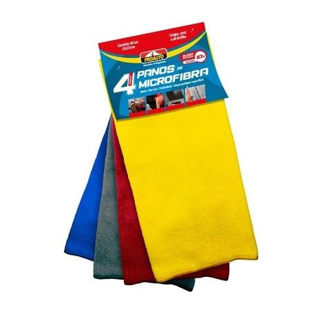 PANO PROAUTO MICROFIBRA 35X35 4 PEÇA