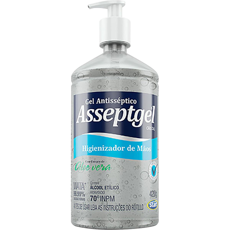 Gel Higienizador Asseptgel 420g - Cristal