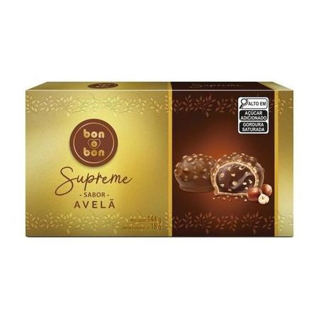Chocolate arcor bombom bonobon supreme avelã 144g