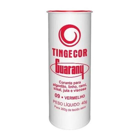Corante Para Roupas Guarany Tingecor Vermelho N09 Embalagem 40G