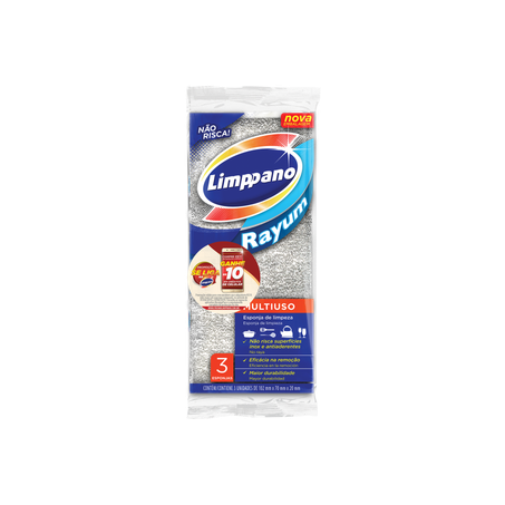 Esponja Rayum Limppano Com 3 Esponjas