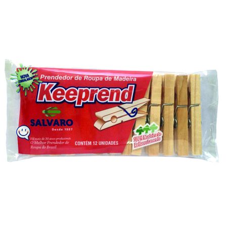 PRENDEDOR DE MADEIRA KEEPREND  C/12UN (025025)