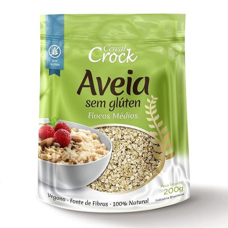 Aveia cereal crock floc med s/glut 200g
