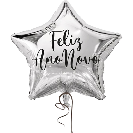 Balão Alegria&festa Metalizado - Ano Novo - Prata