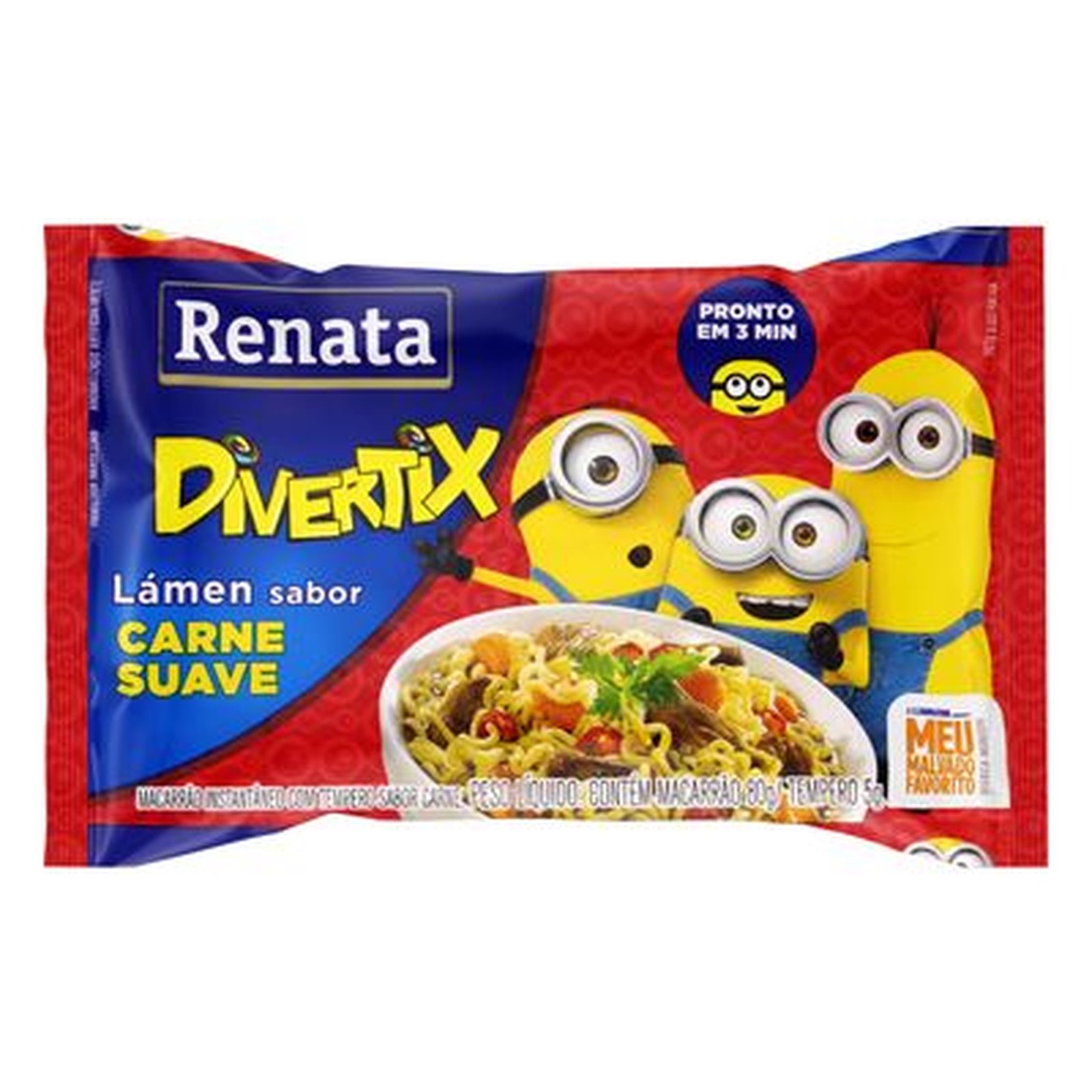 Macarrão Instantâneo Renata Divertix Carne Suave Pacote 85g