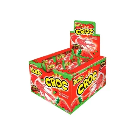 Chiclete Buzzy Croc Morango 40 Unidades