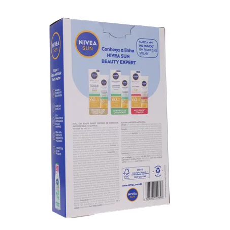 Kit nivea protetor solar fps60 50ml + água micelar 200ml 360-15