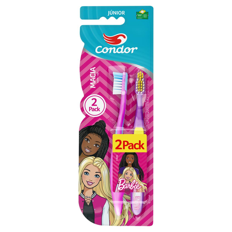 Escova Dental Condor Barbie - Júnior - Leve 2, Pague 1 Escova