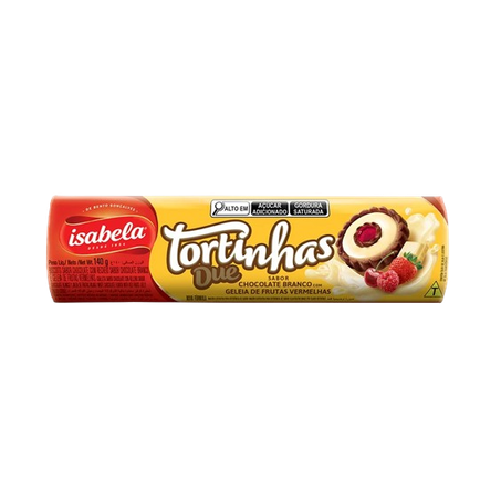 Biscoito isabela due chocholate branco e frutas vermelhas 140g