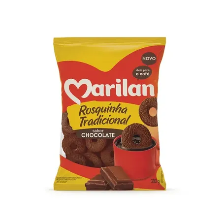 Biscoito Marilan Rosquinha Chocolate Pacote 300g 
 
