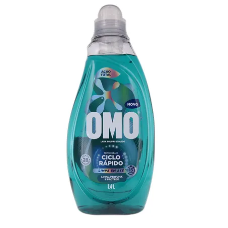 Lava Roupas Líquido Omo Ciclo Rápido Ação Total 1,4l 360-0