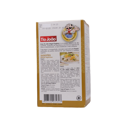 ARROZ TIO JOÃO INTEGRAL ORGÂNICO 1KG 360-32