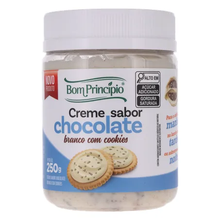 CREME DE CHOCOLATE BRANCO BOM PRINCÍPIO COM COOKIES POTE 250G 360-1