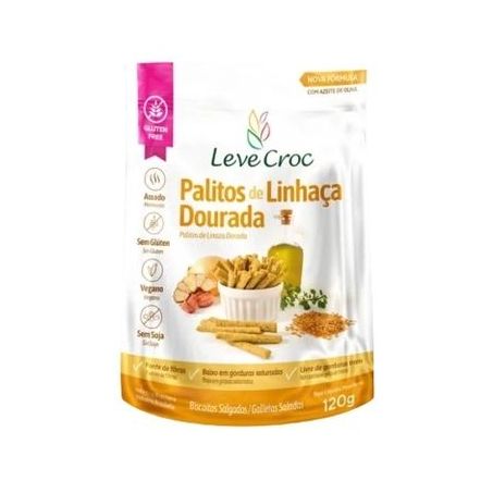 Palitos de linhaça dourada sem glúten leve croc 120g