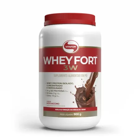 WHEY FORT 3W SABOR MOCHACCINO 900G