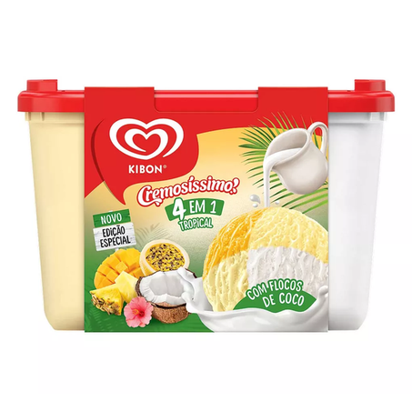 SORVETE KIBON CREMOSISSIMO 2L 2 EM 1 TROPICAL