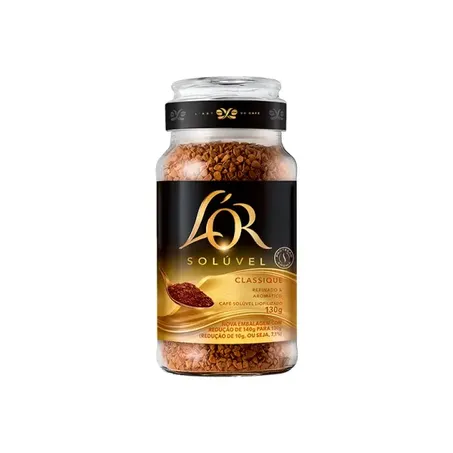 Café Solúvel Liofilizado L'or Classique Pote de Vidro 130gr