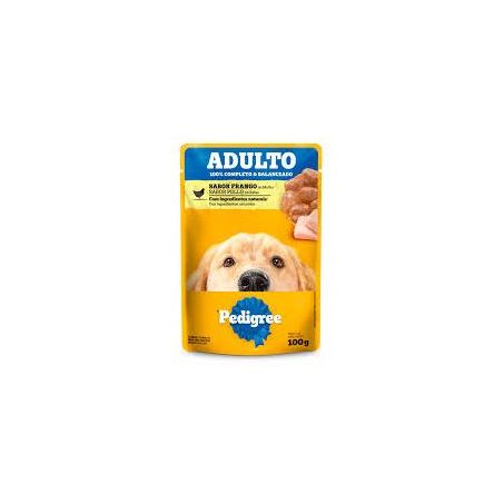 Ração úmida para cães pedigree adulto frango ao molho sachê 100g