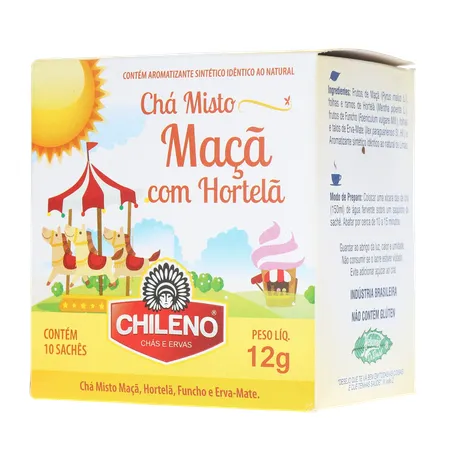 Chá Misto Chileno Maçã com Hortelã Sachê 1.2gr - Caixa com 10un - 12gr 360-21