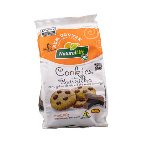 COOKIES SABOR BAUNILHA COM GOTAS DE CHOCOLATE 180G