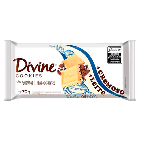 Chocolate Divine Branco com Cookies Mais Cremoso 70g
