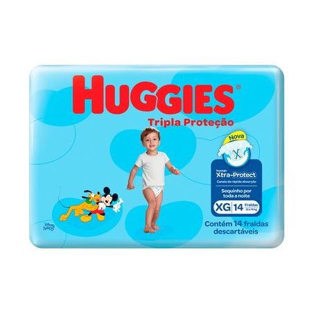 FRALDA HUGGIES TRIPLA PROTECAO XG PC 14