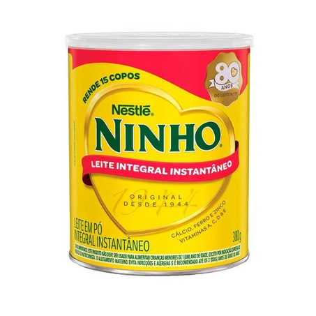 Leite em Pó Nestle Ninho Integral Instantâneo Lata 380gr
