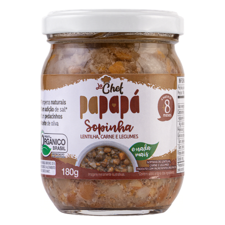 Sopinha Papada Orgânica Lentilha e Carne 180g
