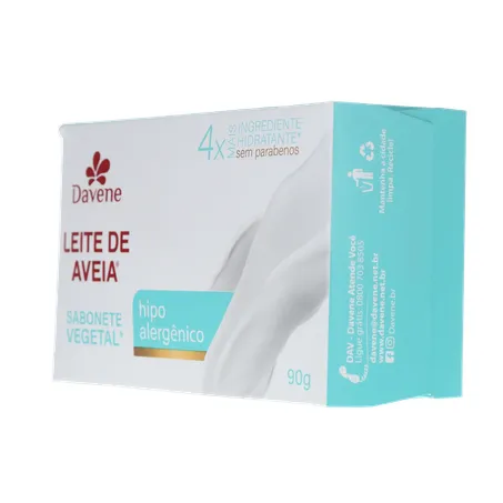 Sabonete Barra Vegetal Davene sem Perfume Leite de Aveia Clássico Caixa 90gr 360-5