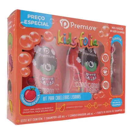 Kit infantil premisse lisos shampoo 400ml + condicionador 400ml 360-33