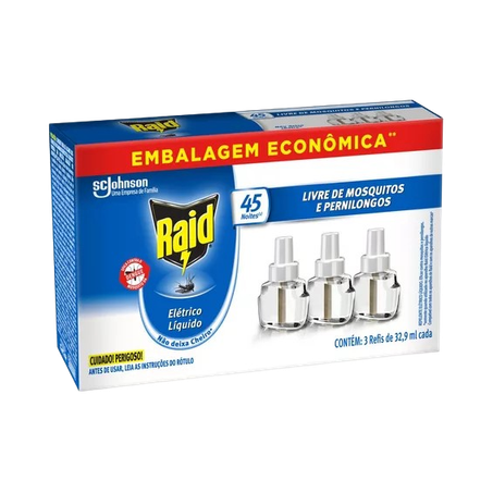 Inseticida Raid Difusor Elétrico Líquido + 3un Refil 32,9ml 
 