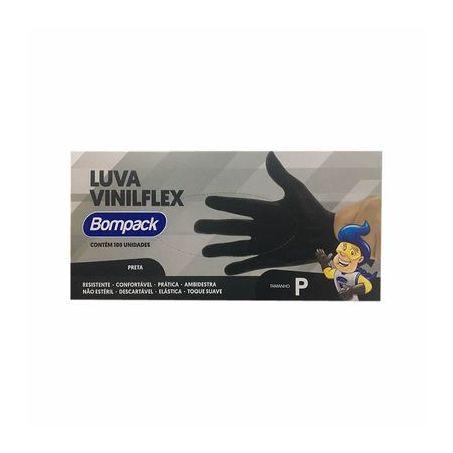 LUVA VINILFLEX PTA TAM P BOMPACK C/100