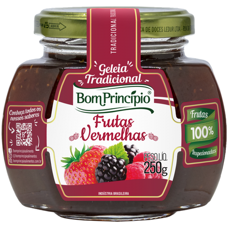 GELÉIA BOM PRINCIPIO FRUTAS VERMELHAS 250G