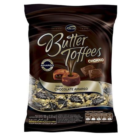 BALA DE CARAMELO CHOCOLATE AMARGO BUTTER TOFFEES CHOKKO