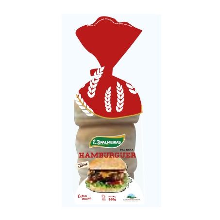 Pão de hamburguer 3 palmeiras 340g