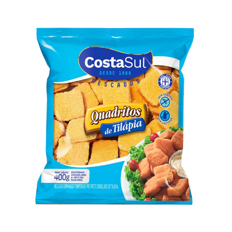 Quadritos peixe costa sul 400gr empanado