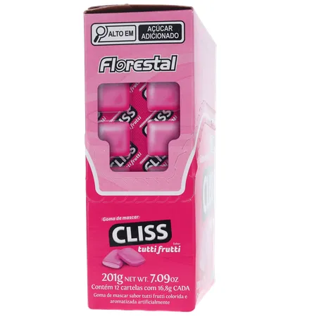 Goma de Mascar Cliss Tutti Frutti Caixa 201gr 360-10