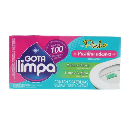 Detergente Sanitário Gota Limpa Pastilha Adesiva Caixa 3un 360-0