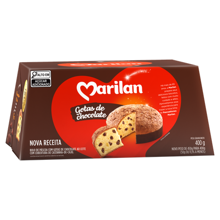 Pascoattone Marilan com Gotas de Chocolate ao Leite e Cobertura de Castanha-de-Caju 400g
