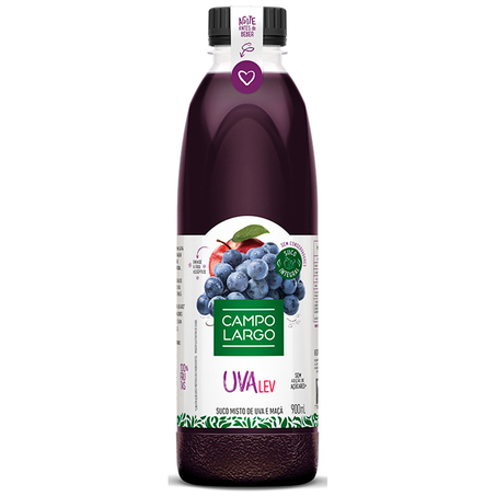 Suco Pronto Campo Largo Uva Integral Embalagem 900Ml