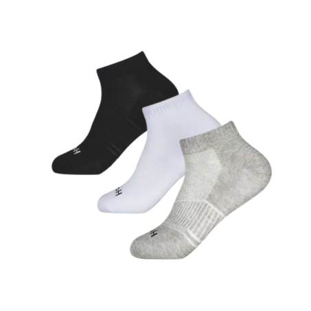 Meia Adulto Fem Curta Hoahi Bca/Pta/Cinza Tam 33-38  C/3 Pares