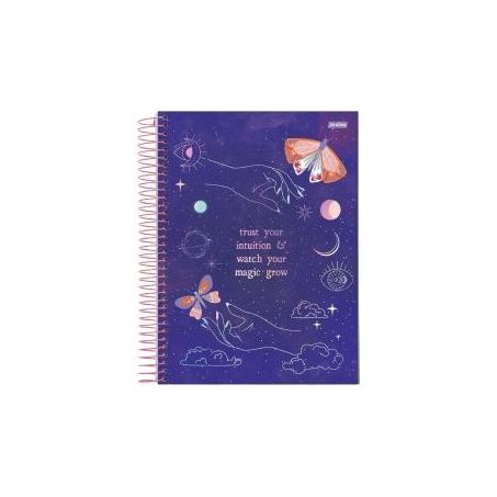 Caderno espiral universitário capa dura 1m mystic sortido c-80f