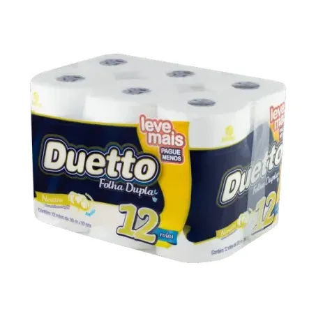Papel Higiênico Duetto Folha Dupla Pacote com 12un - 1un