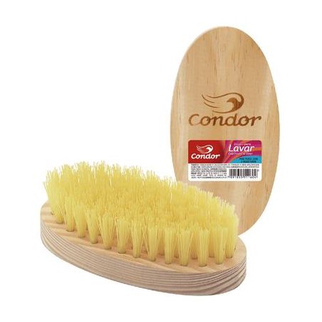 Escova Para Roupas Condor Oval Madeira Embalagem 1UN