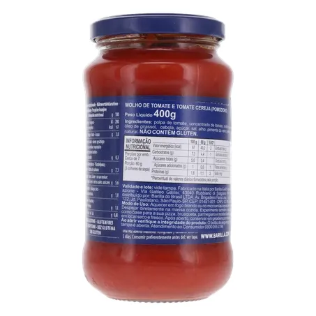 MOLHO TOMATE BARILLA POMODORO E DATTERINI 400G 360-16
