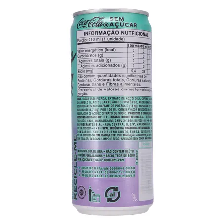 Refrigerante Coca Cola Sem Açúcar K-Wave Fruity Fantasy Lata 310ml 
  360-16
